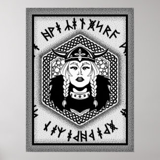 Viking Shield Maiden Celtic Warrior Poster