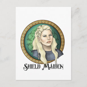 Viking Shield Maiden Postcard