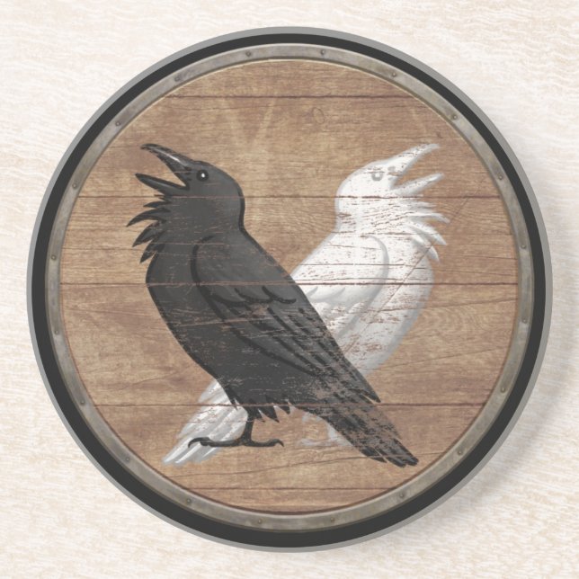 Viking Shield - Odin's Ravens Coaster (Front)