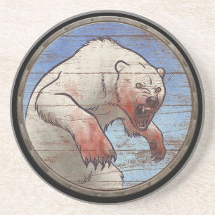 Viking Shield - Polar Bear Coaster