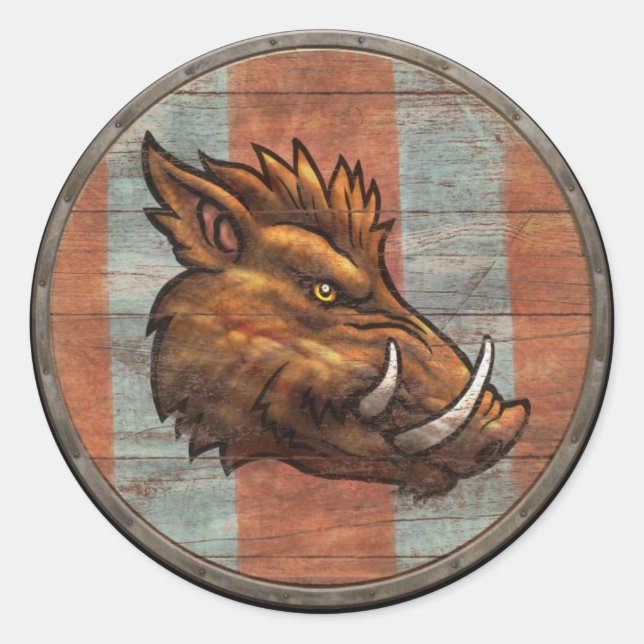 Viking Shield Sticker - Boar (Front)