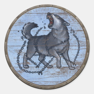 Viking Shield Sticker - Fenrir