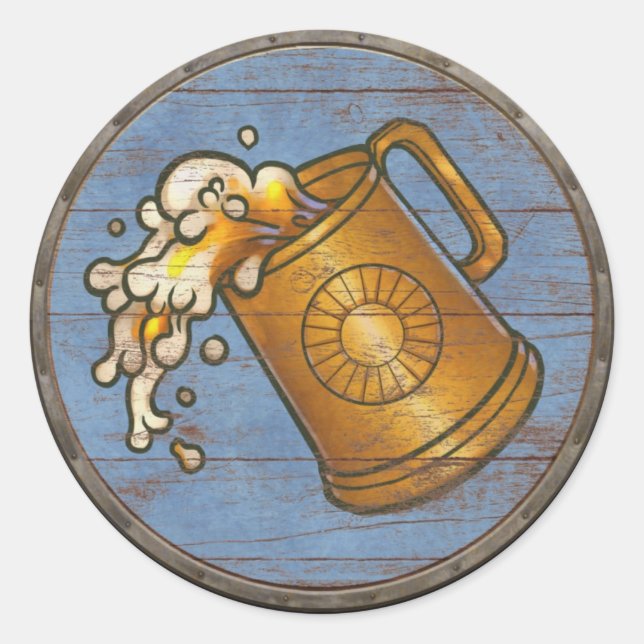 Viking Shield Sticker - Flowing Tankard (Front)