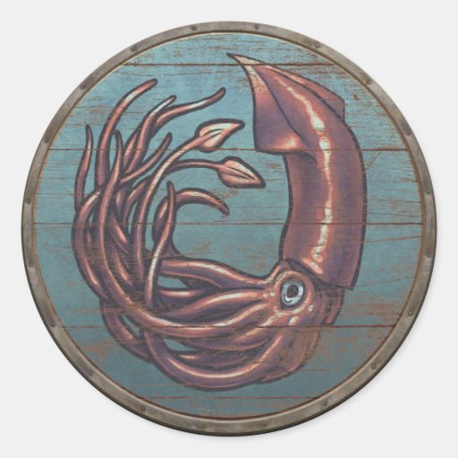 Image of Viking Shield Sticker - Kraken