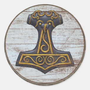 Viking Shield Sticker - Mjolnir