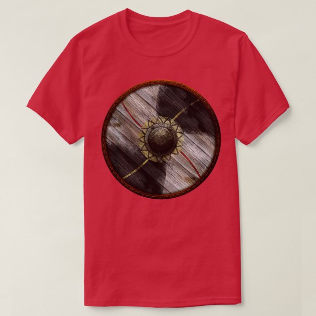 Viking Shield Two tone plus red amp yellow lines T-Shirt (Design Front)