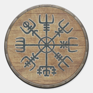 Viking Shield - Vegvísir Classic Round Sticker
