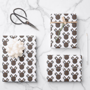 Viking Shield Wrapping Paper Flat Sheet Set of 3