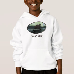 Viking Ship And Northern Lights