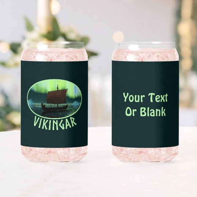 Viking Ship And Northern Lights Can Glass (Insitu (Wedding))