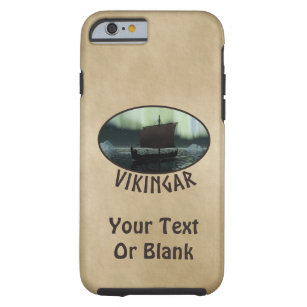 Viking Ship And Northern Lights Tough iPhone 6 Case