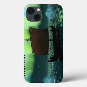 Viking Ship And Northern Lights iPhone 13 Case