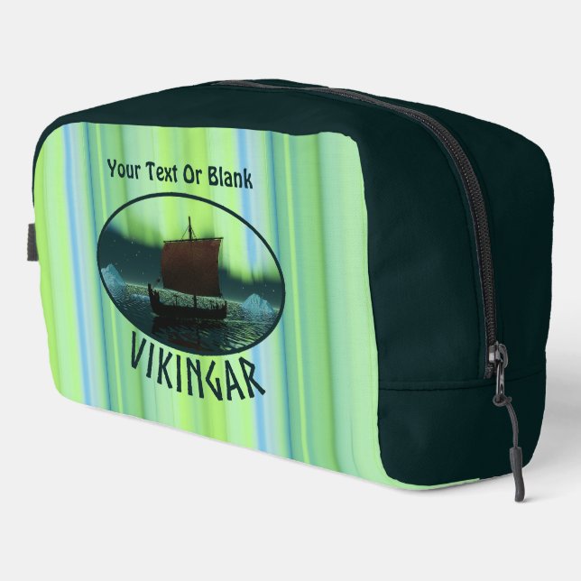 Viking Ship And Northern Lights Dopp Kit (Right Corner)