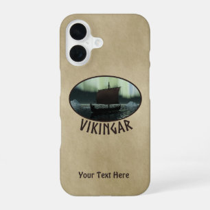 Viking Ship And Northern Lights iPhone 16 Case