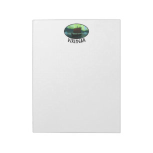 Viking Ship And Northern Lights Notepad