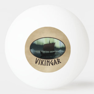 Viking Ship And Northern Lights Ping Pong Ball