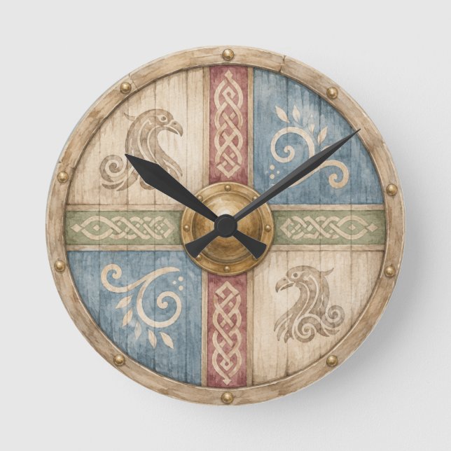 Viking Ship Baby Nursery Round Clock (Front)