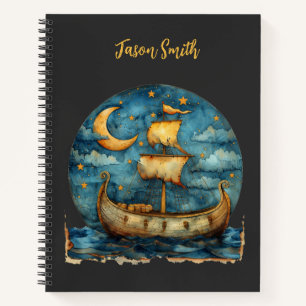 Viking Ship Back to School Notebook Personalised