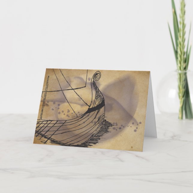 Viking Ship Barden Greeting Card (Front)