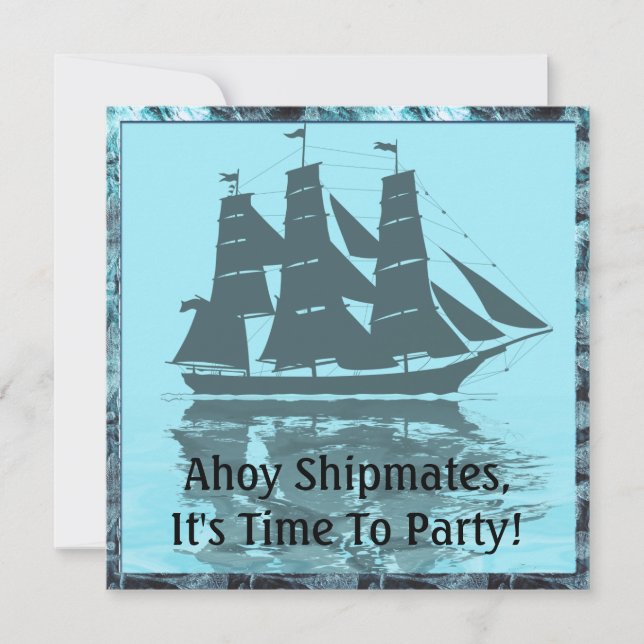 Viking Ship Birthday Invitation (Front)