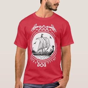 Viking Ship Boat Runes Wikinger Vikings T-Shirt