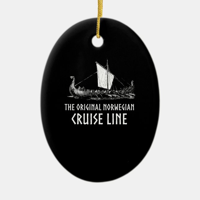 Viking Ship Cruise Line Odin And Valhalla Ceramic Tree Decoration (Front)