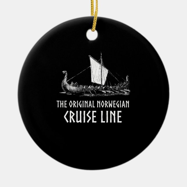 Viking Ship Cruise Line Odin And Valhalla Ceramic Tree Decoration (Front)