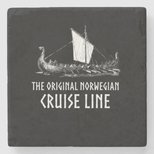 Viking Ship Cruise Line Odin And Valhalla Stone Coaster