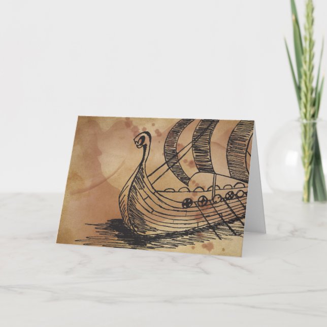Viking Ship Ormen Korte Greeting Card (Front)