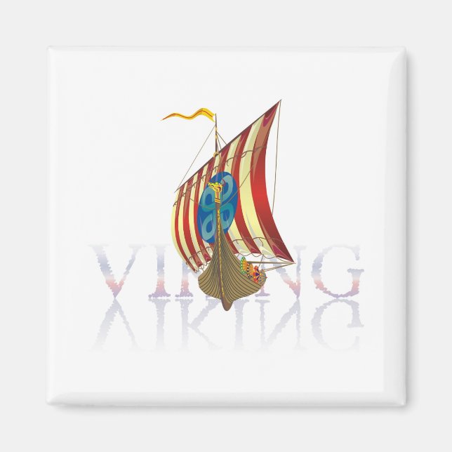 Viking ship reflecting on mysterious water magnet (Front)