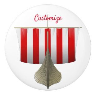Viking Ship Sailing Thunder_Cove Ceramic Knob