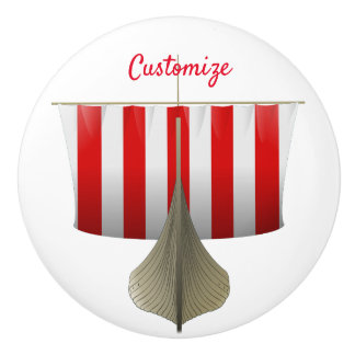 Viking Ship Sailing Thunder_Cove Ceramic Knob