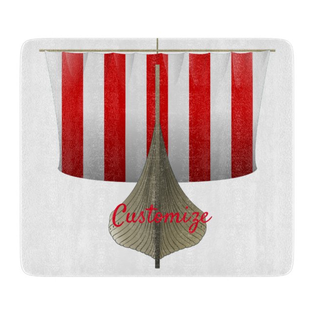Viking Ship Sailing Thunder_Cove Cutting Board (Front)