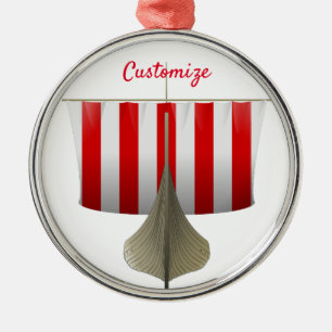 Viking Ship Sailing Thunder_Cove Metal Tree Decoration