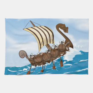 Viking Ship Tea Towel