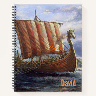 Viking Ship Themed Notebook Personalized