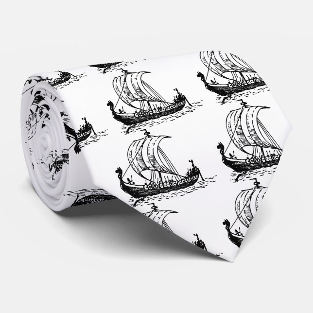 Viking Ship Tie (Rolled)