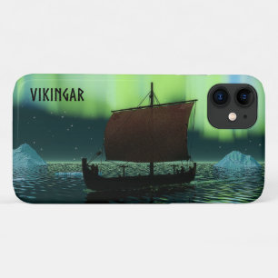 Viking Ship Under Northern Lights iPhone 11 Case