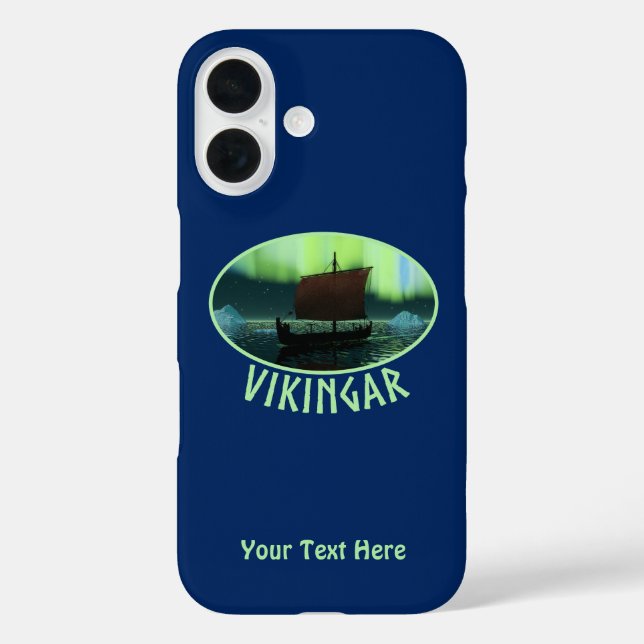 Viking Ship Under Northern Lights Case-Mate iPhone Case (Back)