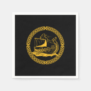 Viking Ship Warrior Valhalla Norse Mythology Gift Napkin
