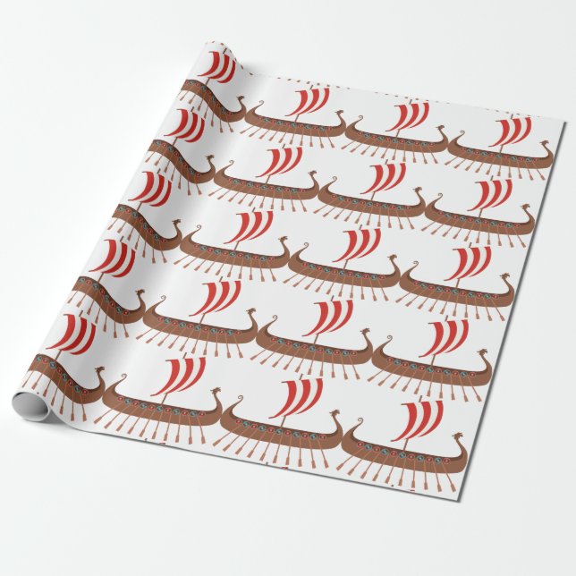 Viking Ship Wrapping Paper (Unrolled)
