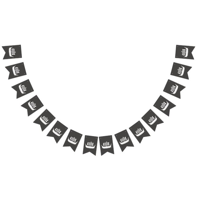 Viking ships longboats w/custom background colour bunting  (All)