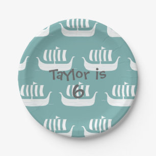 Viking ships paper plate