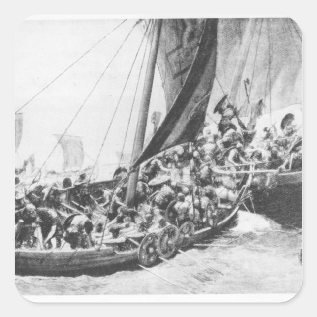 Viking Ships Square Sticker (Front)