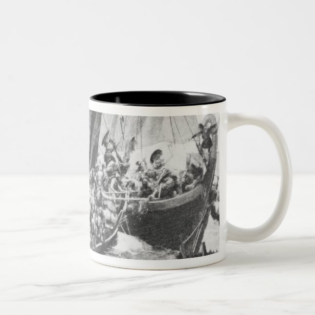 Viking Ships Two-Tone Coffee Mug (Right)