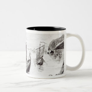 Viking Ships Two-Tone Coffee Mug