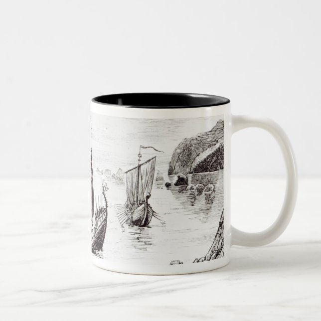 Viking Ships Two-Tone Coffee Mug (Right)