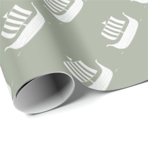 Image of Viking ships with custom background colour Wrapping Paper