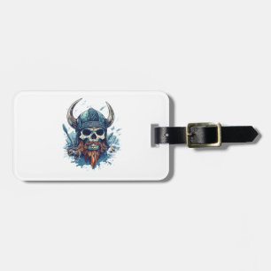 Viking Skull Berserker Luggage Tag
