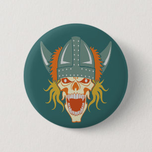 VIKING skull custom colour button